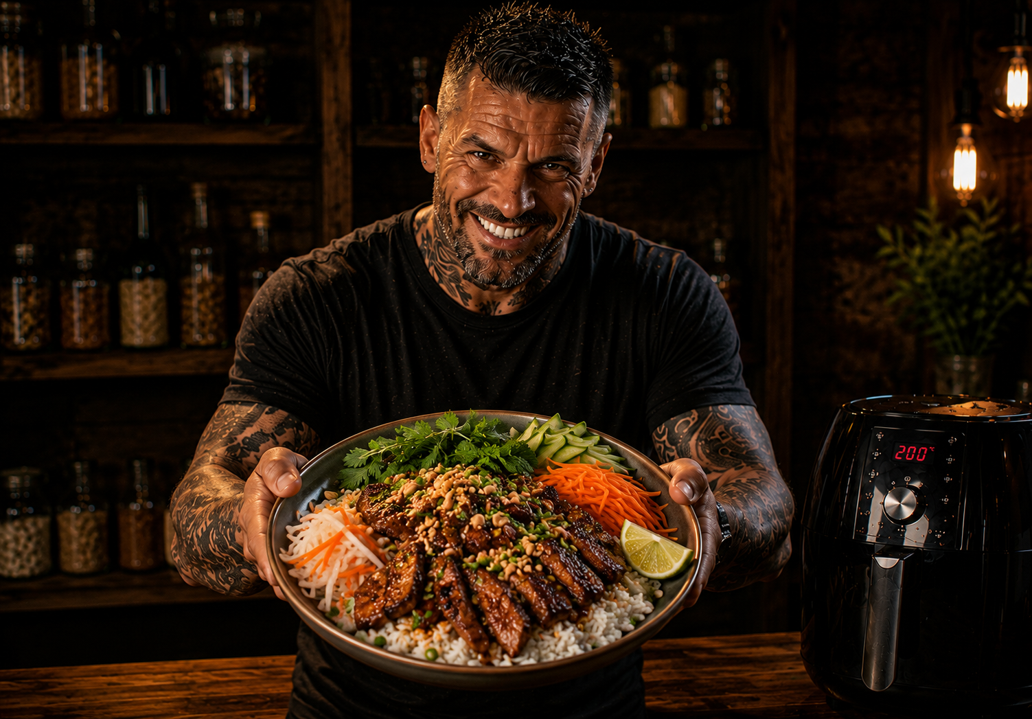 Air-Fryer Vietnamese Lemongrass Pork Rice Boxes